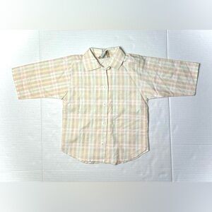 Vintage Little Levi's Boys 4T Yellow Red Plaid Toddler‎ Kids Shirt Easter 90s